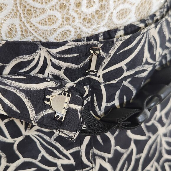 Eddie Bauer Women's Size L Black White Floral Nylon Mini Wrap Golf Skirt Sport - Picture 8 of 12